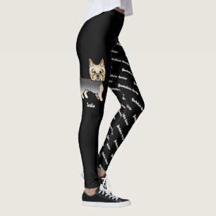 Leggings Blue And Gold Yorkie & Chien's Nom et race