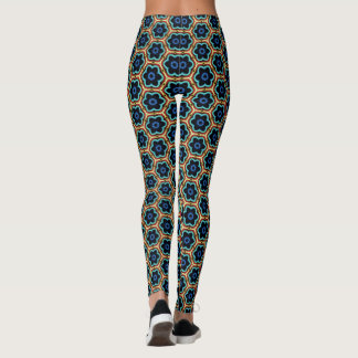 Leggings Blue and yellow simple floral