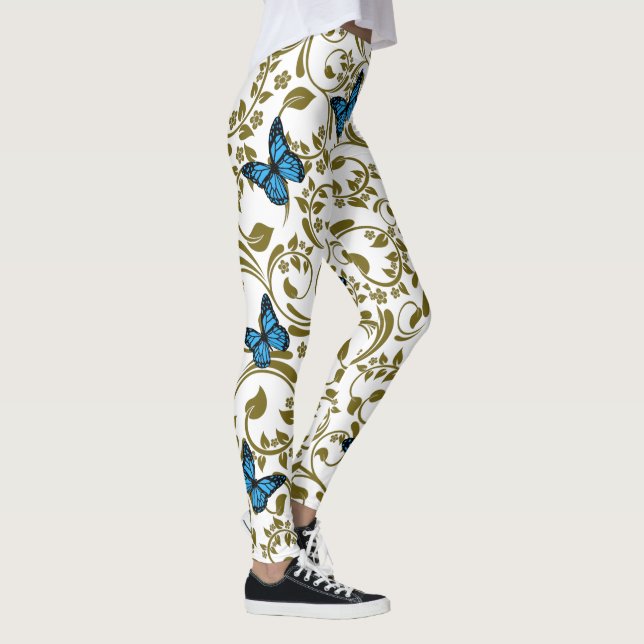 Leggings Blue butterfly gold garden (Droite)