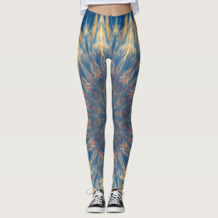Leggings Blue Chakra Kaleidoscope Thunder_Cove