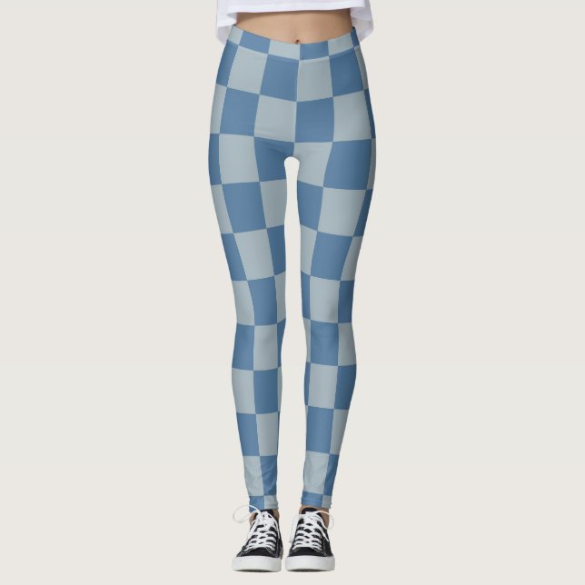 Leggings Blue Checkerboard Pattern (Devant)