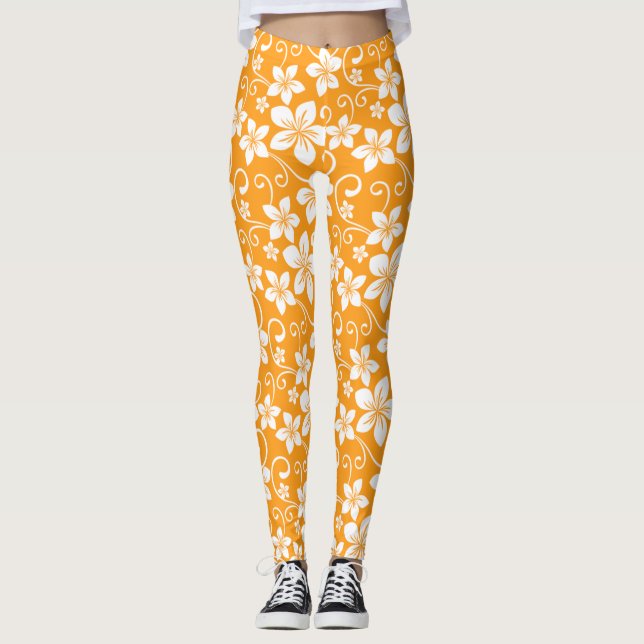 LEGGINGS BLUE HAWAII (TANGERINE) (Devant)