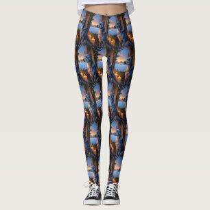 Leggings Blue Heeler avec lumières de Noël vacances