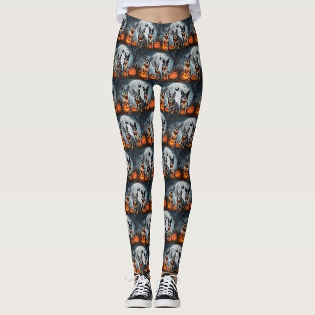 Leggings Blue Heeler Halloween Épouvantable (Devant)