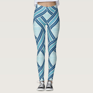 Leggings Blue Lines Pattern