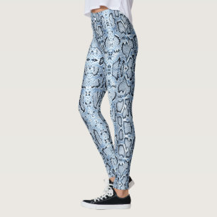 Leggings Blue Super Stonewashed Denim Anaconda Snakeskin