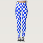 Leggings Blue White Checkered Check Pattern<br><div class="desc">Blue and White Check Checkered Geometric Squares Pattern Design</div>
