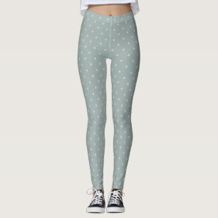 Leggings Blue White Polka Dot Femme