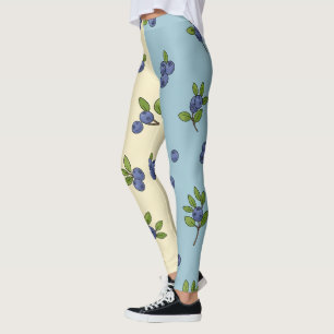 Leggings Blueberry Repeat Motif - Pastel Vibe