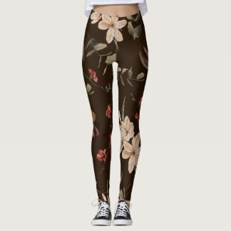 Leggings Bohème Floral Dark : Aquarelle Motif