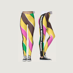 Leggings Boho couleurs l Jaune l Rose l Entraînement et exé