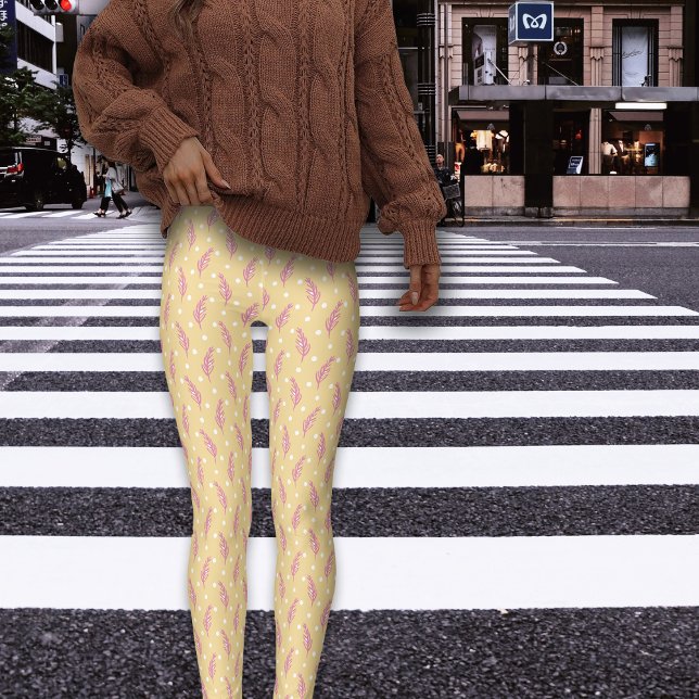 Leggings Boho Cream Rose Botanical (Créateur téléchargé)