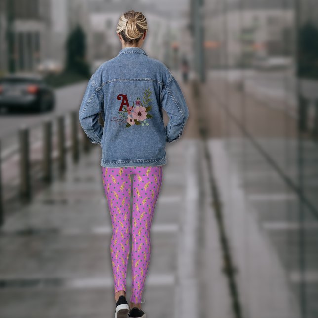 Leggings Boho Dusty rose Jaune Botaniques (Créateur téléchargé)