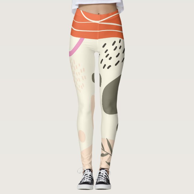 Leggings Boho feuille art Spiral Carnet photo (Devant)