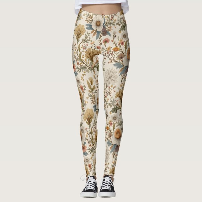 Leggings Boho Floral en beige (Devant)