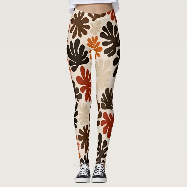Leggings Boho Matisse Flower Pattern  (Devant)