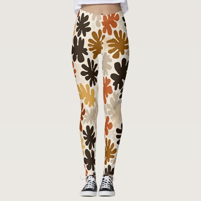 Leggings Boho Matisse Flower Pattern  (Devant)