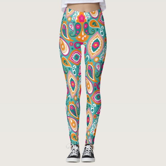 Leggings Boho Retro des années 60 les années 70 (Devant)