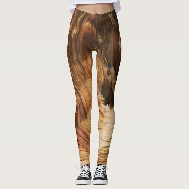 Leggings bois-motif-texture-nature-légumineuses (Devant)