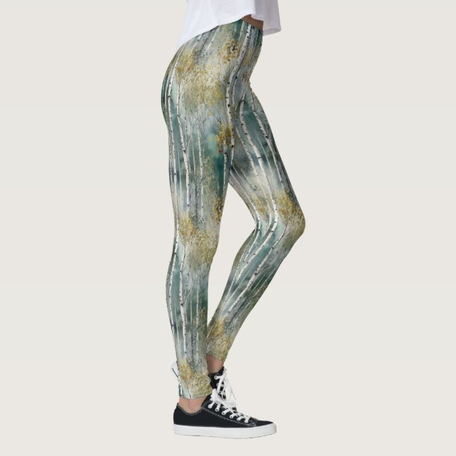 Leggings Bois sans fin Dreamscape Trees Misty Forest (Droite)