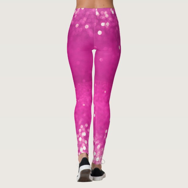 Leggings Bokeh Parties scintillant rose chaud (Dos)