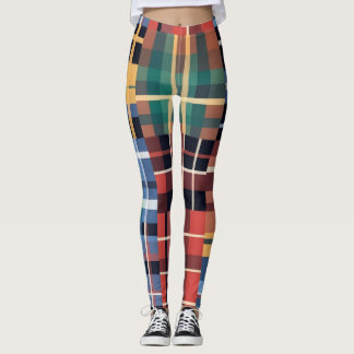Leggings Bold Tartan Mash-Up Pattern