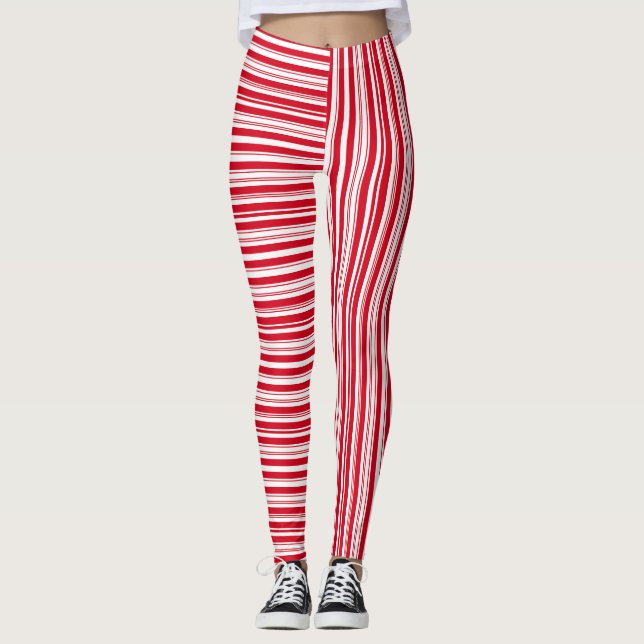 Leggings Bonbon rouge de Noël (Devant)