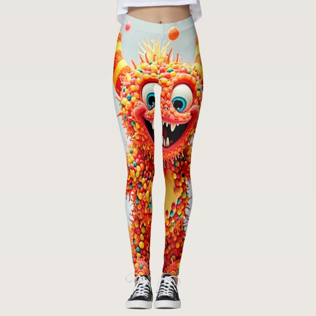 Leggings Bonbons de Monster heureux Design (Devant)
