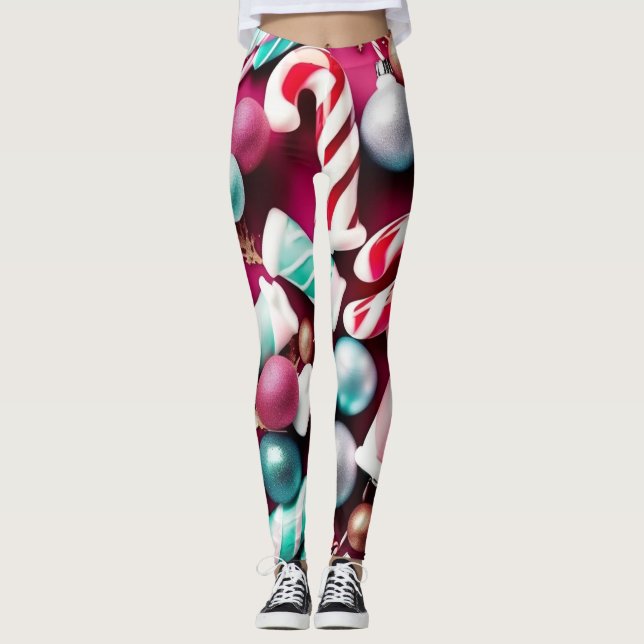 Leggings Bonbons de Noël (Devant)