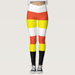 Leggings Bonbons en forme de maïs Halloween blanc orange ja