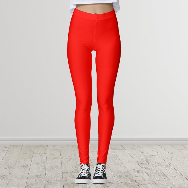 Leggings Bonbons Pomme rouge couleur solide (Créateur téléchargé)