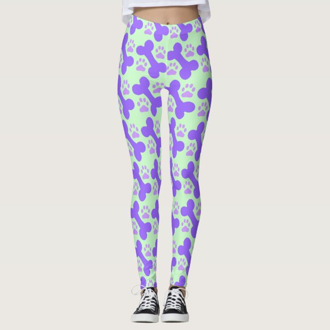 Leggings Bone de chien et pattes pattes (Devant)