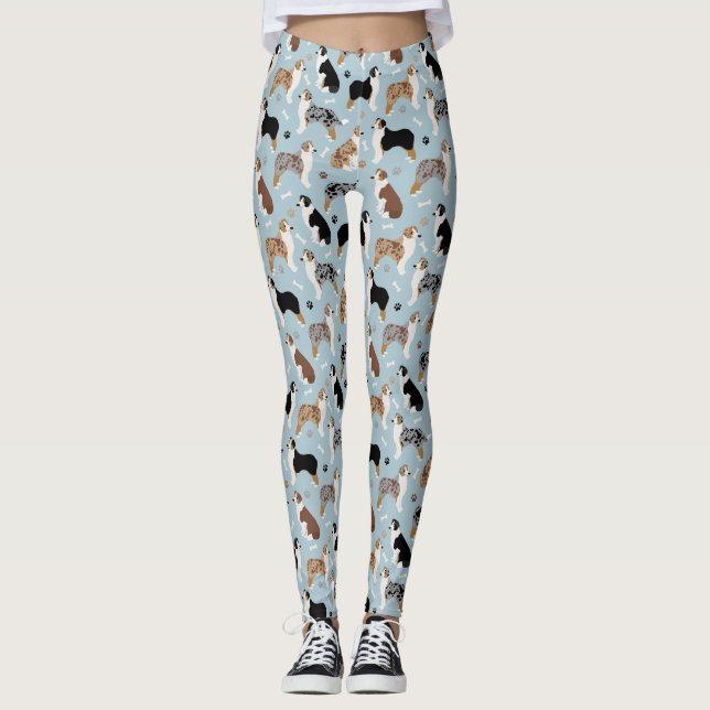 Leggings Bones et pattes de berger australiens (Devant)