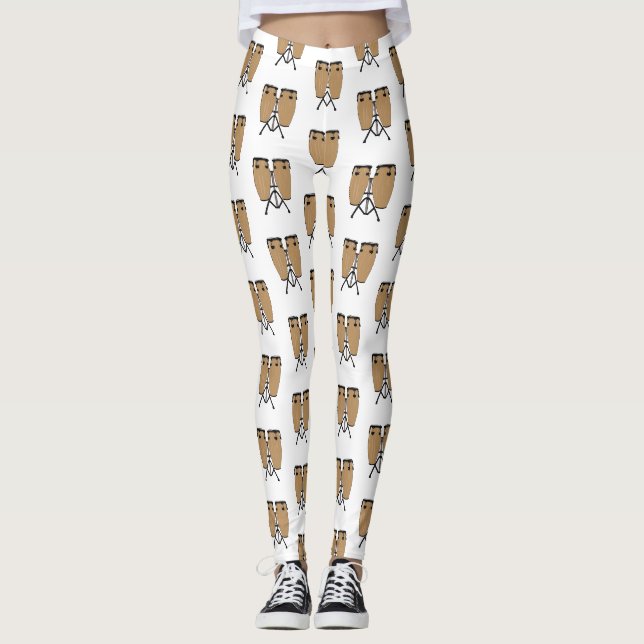 Leggings Bongo, dessin animé de batterie (Devant)