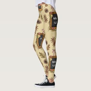 Leggings Bonjour Automne - Feuilles d'automne Motif pour la