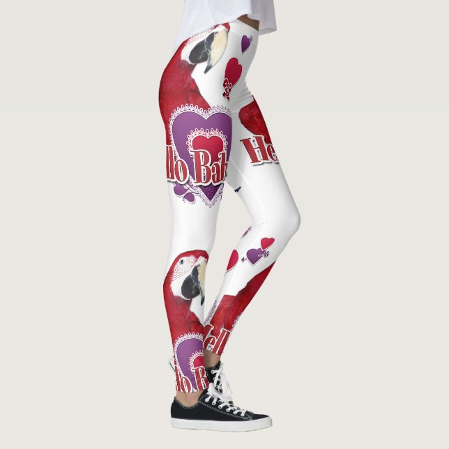 Leggings Bonjour Bébé Parrot Avec Coeurs (Droite)