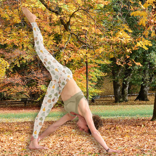 Leggings Bonjour citrouille aquarelle motif tout-sur-impres