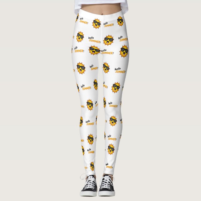 Leggings Bonjour Summer Sun avec lunettes de soleil (Devant)