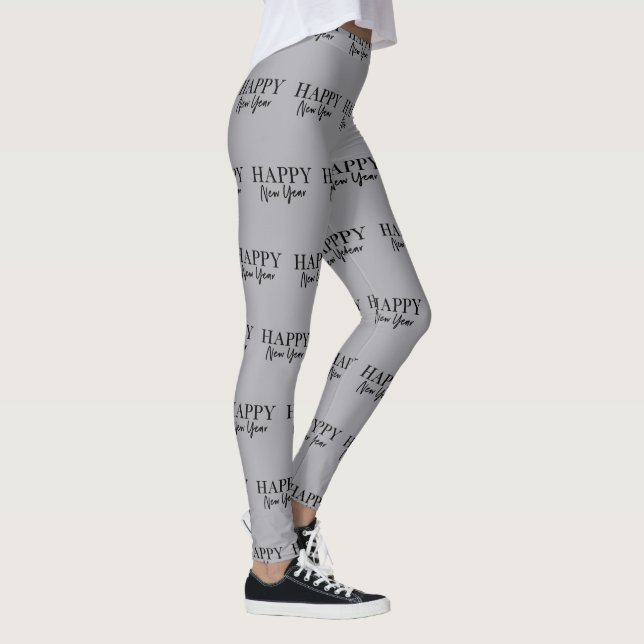 Leggings Bonne année tendance Noir et gris (Droite)
