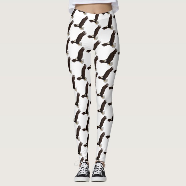 Leggings Bonne illustration de dessin d'aigle à chauve-sour (Devant)