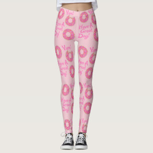 Leggings Bonne journée Donut Slogan Motif