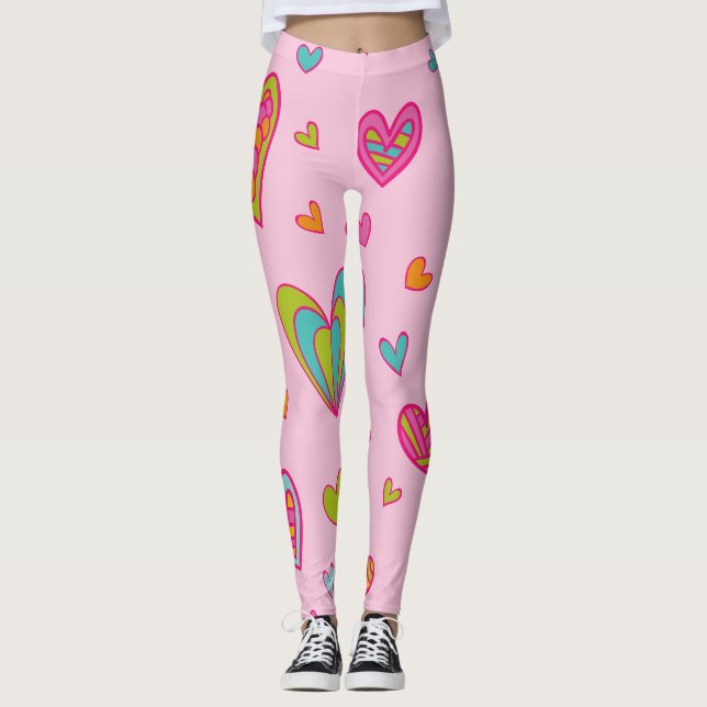 Leggings Bonne Saint Valentin 2023 Avec amour du coeur (Devant)