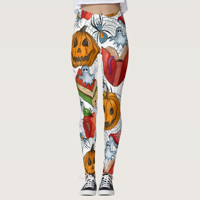Leggings Boo ! Drôle Halloween Ghost livre de lecture (Devant)