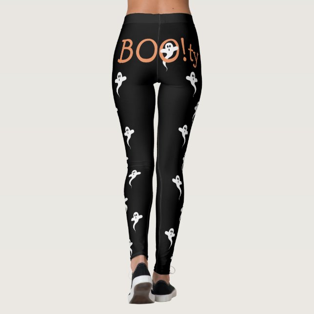 Leggings BOO ! Halloween amusant, Motif fantôme de jeu de m (Dos)
