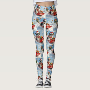 Leggings Border Collie Chien en Luge Laissez Tomber la Neig