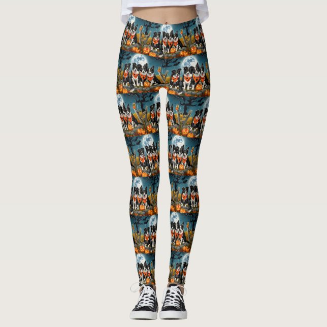 Leggings Border Collie Halloween Épouvantable (Devant)
