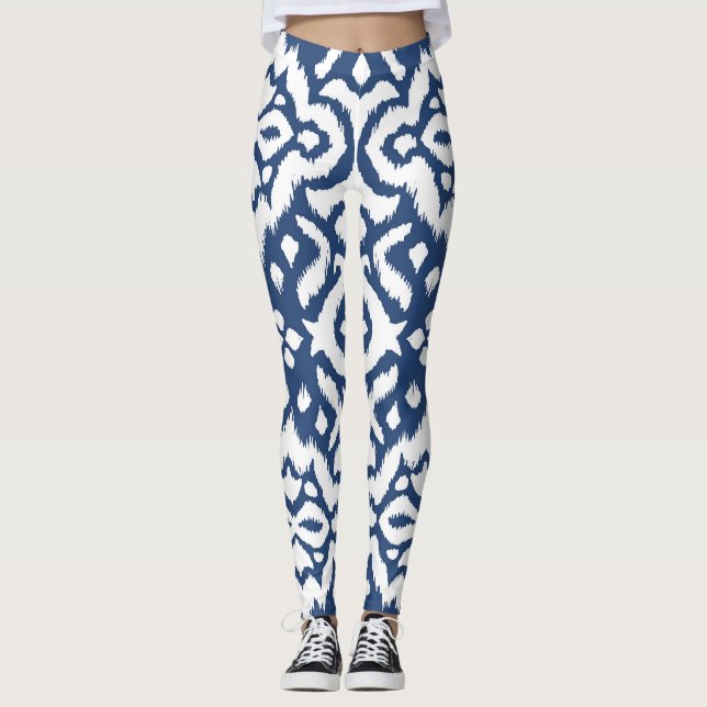 Leggings Bordure de dentelle : ikat cravate-teinture. (Devant)