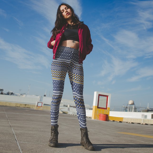 Leggings Bordures de poka abstraites (Créateur téléchargé)