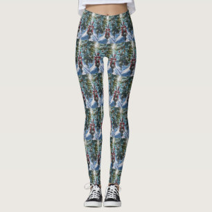 Leggings Boston Terrier Dog équitation moto Noël