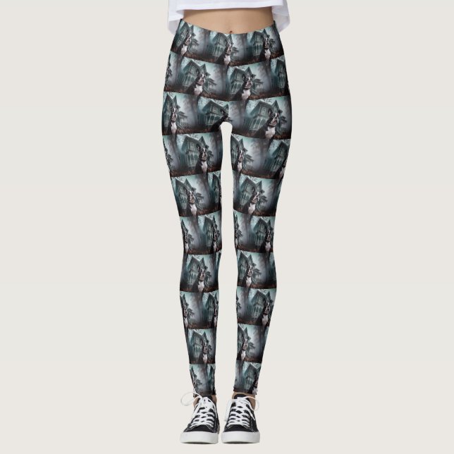 Leggings Boston Terrier Halloween Épouvantable (Devant)